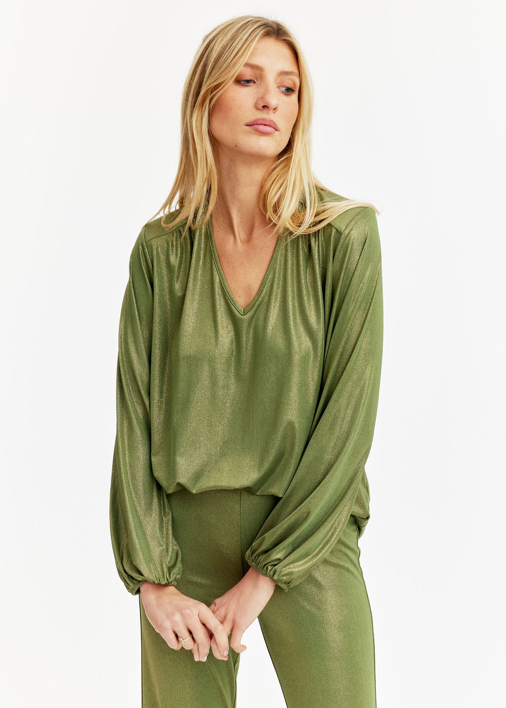Lamé jersey tunic