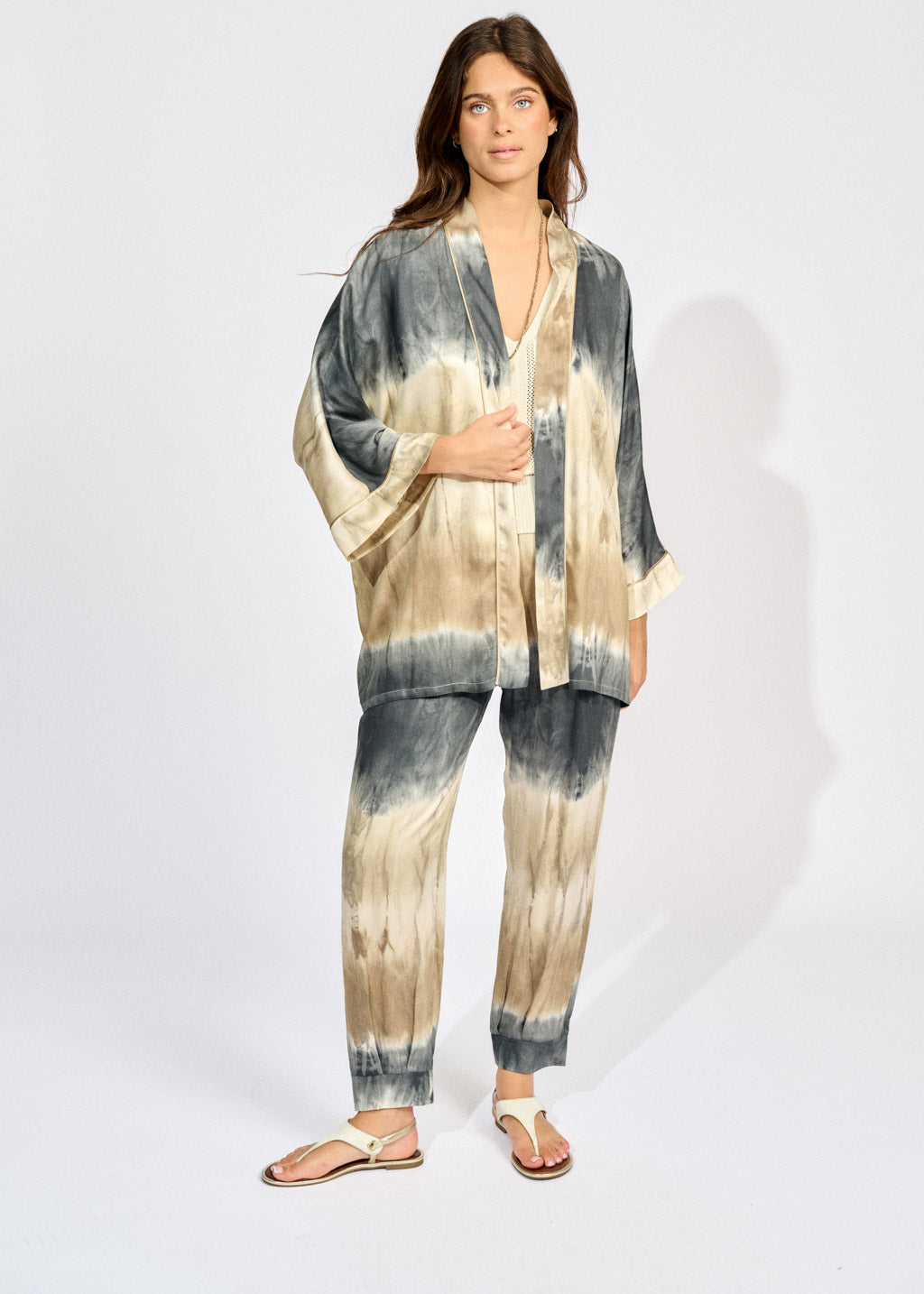 VADIM TIE AND DYE KIMONO JACKET