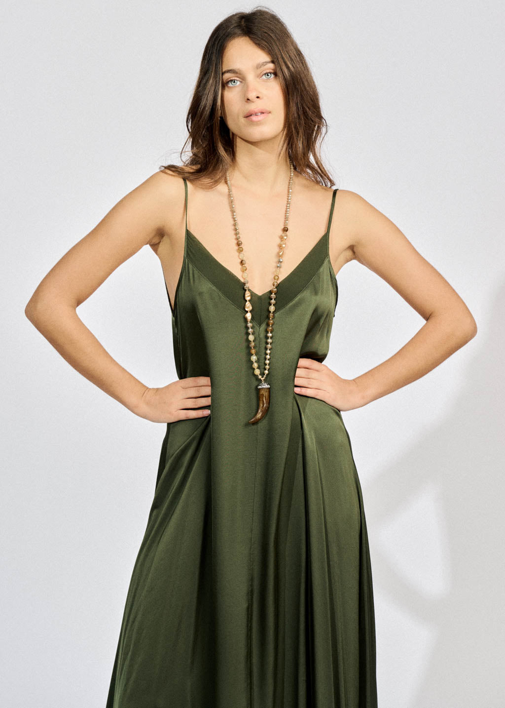 AMBER FLARE DRESS WITH THIN STRAPS