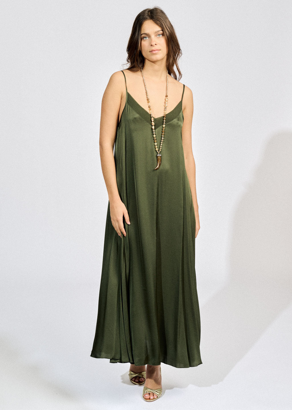 AMBER FLARE DRESS WITH THIN STRAPS