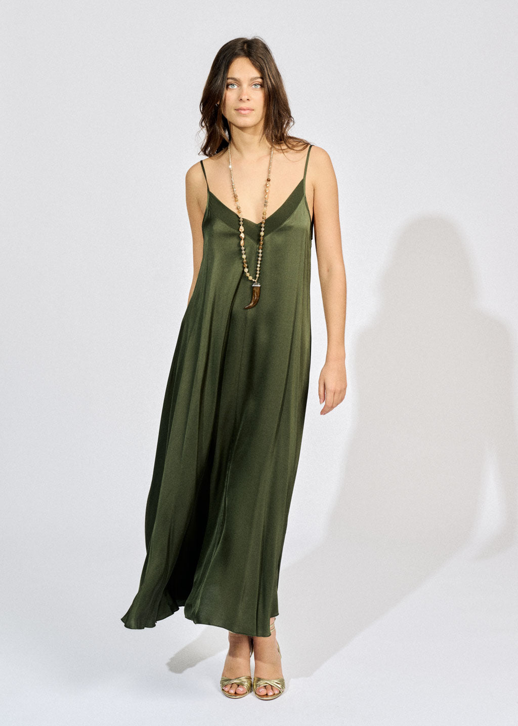 AMBER FLARE DRESS WITH THIN STRAPS