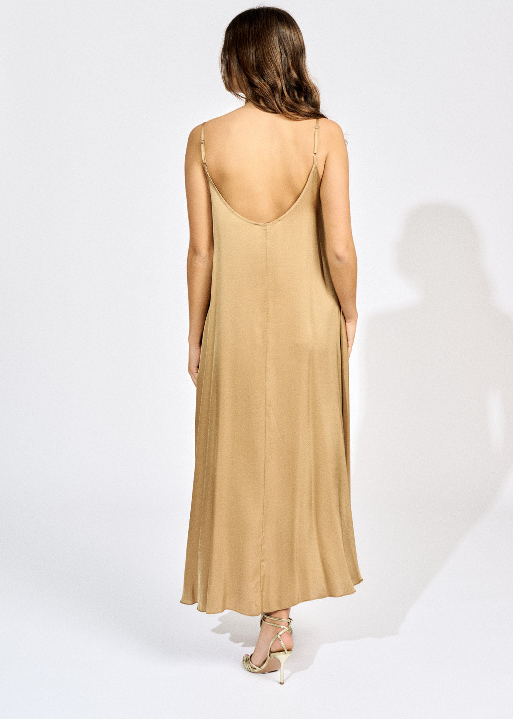 AMBER FLARE DRESS WITH THIN STRAPS