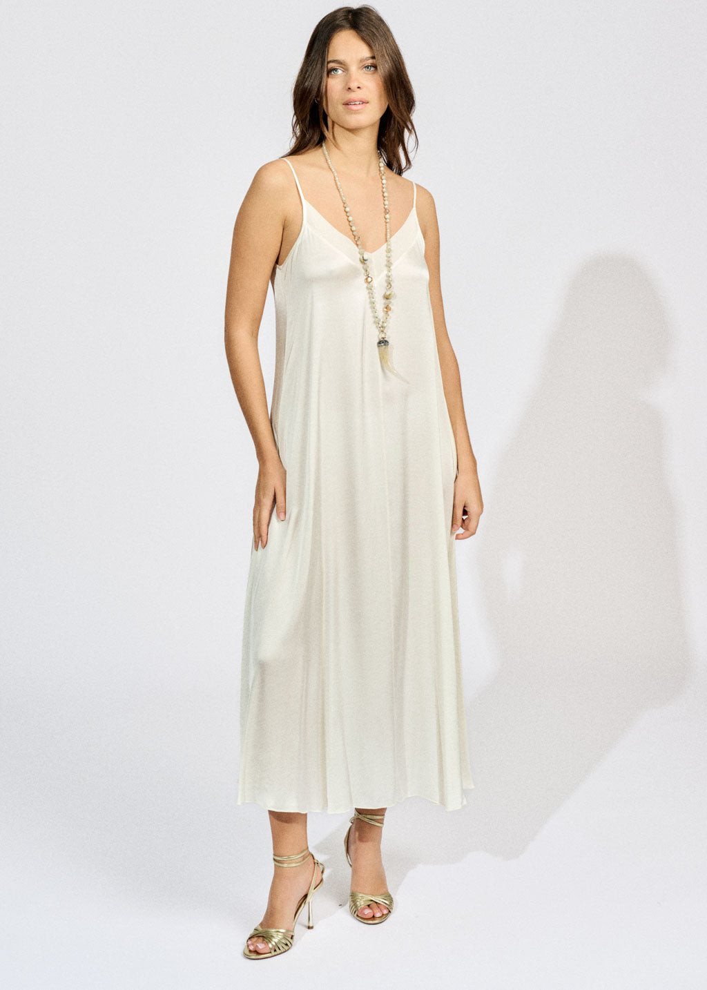 AMBER FLARE DRESS WITH THIN STRAPS