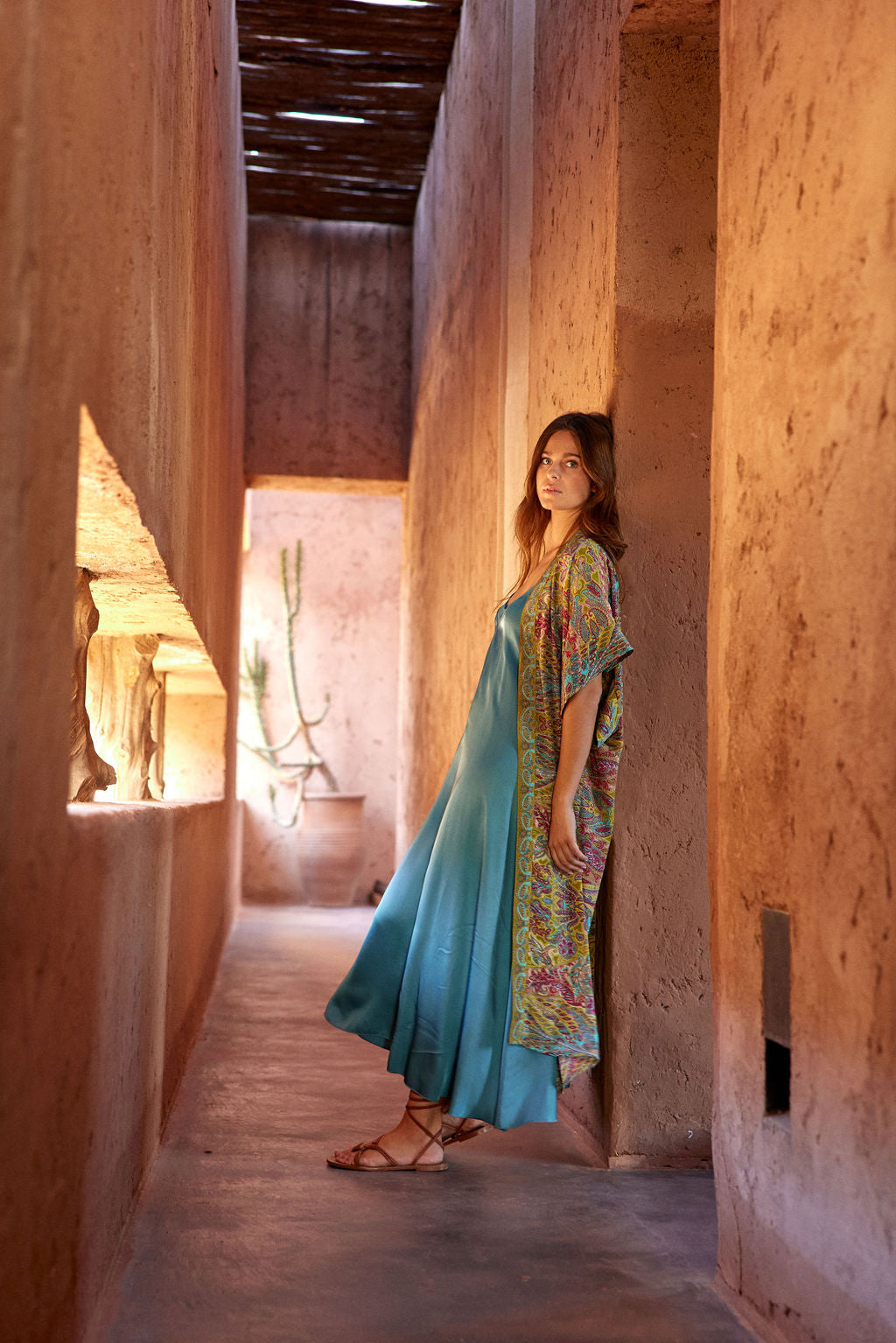 AMBER FLUID DRESS WITH THIN STRAPS