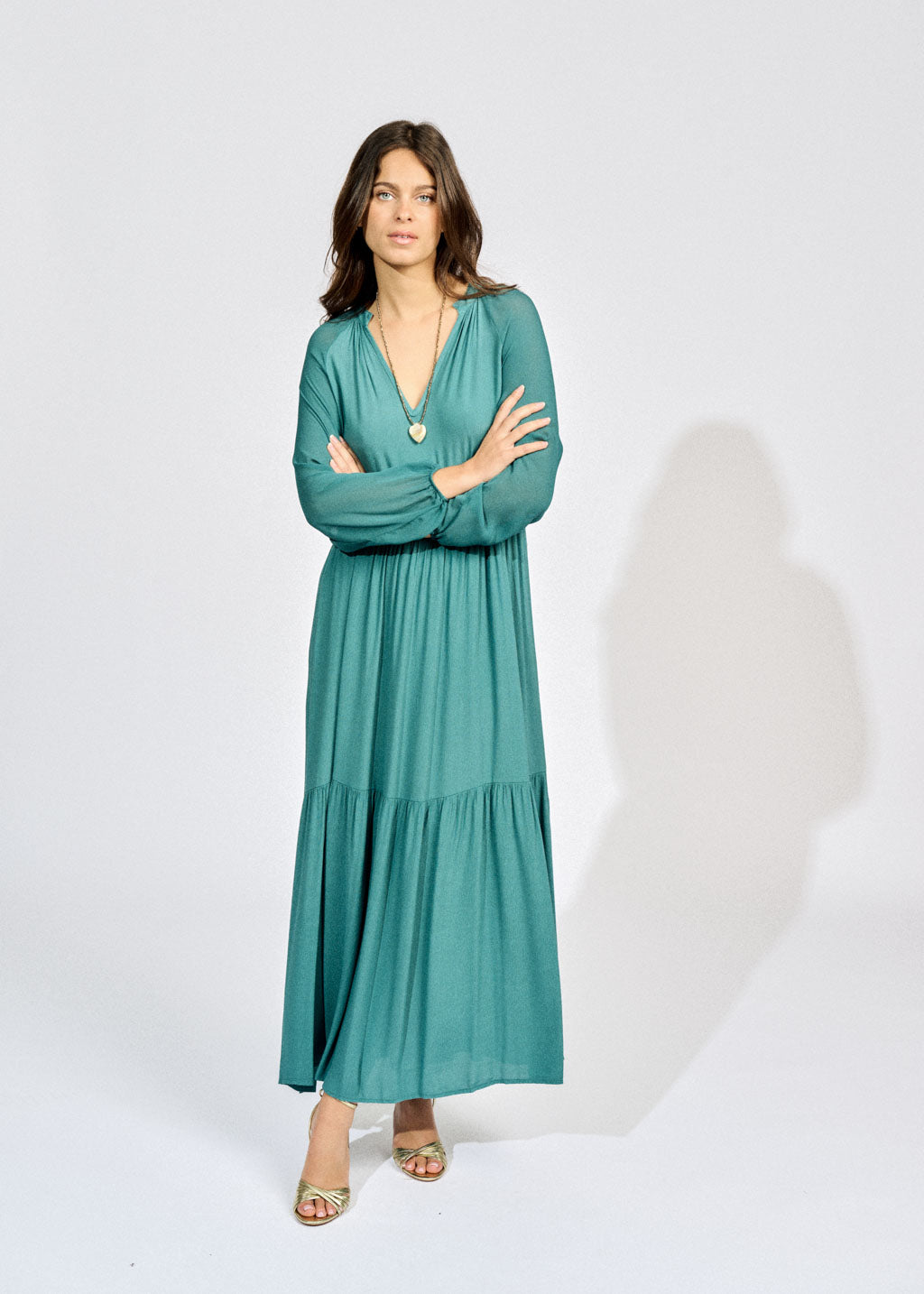 ROBE LONGUE VOLANTÉE CASSIE
