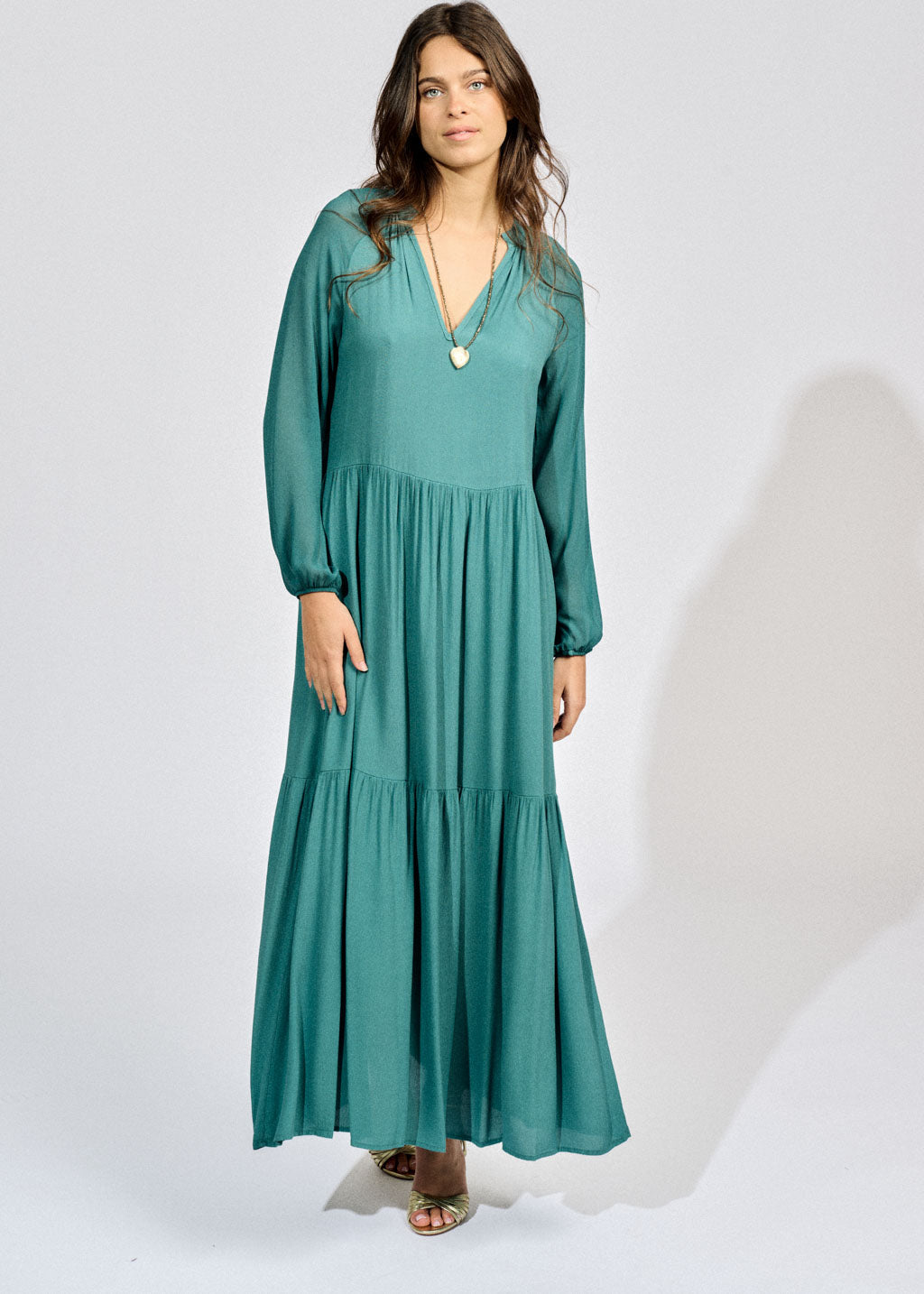 ROBE LONGUE VOLANTÉE CASSIE