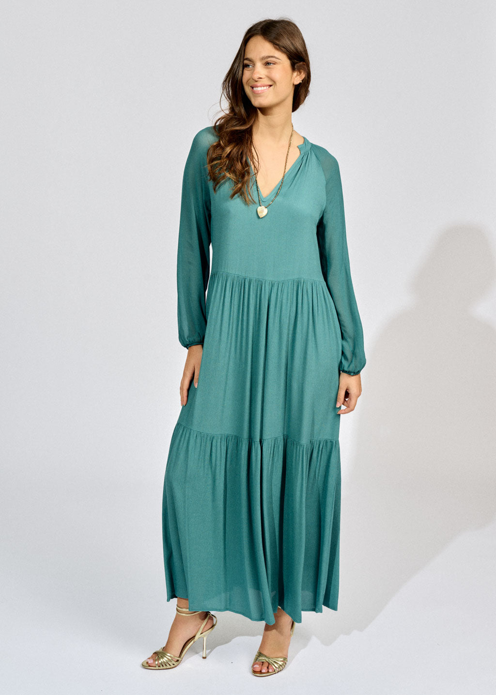 ROBE LONGUE VOLANTÉE CASSIE