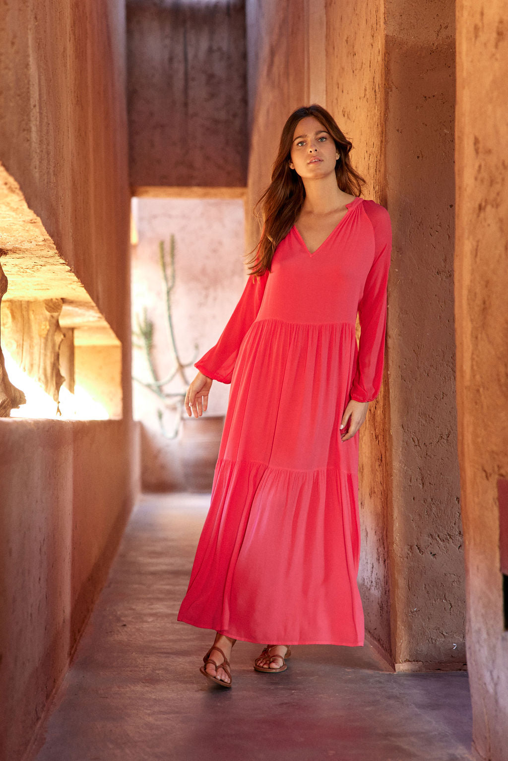 ROBE LONGUE VOLANTÉE CASSIE