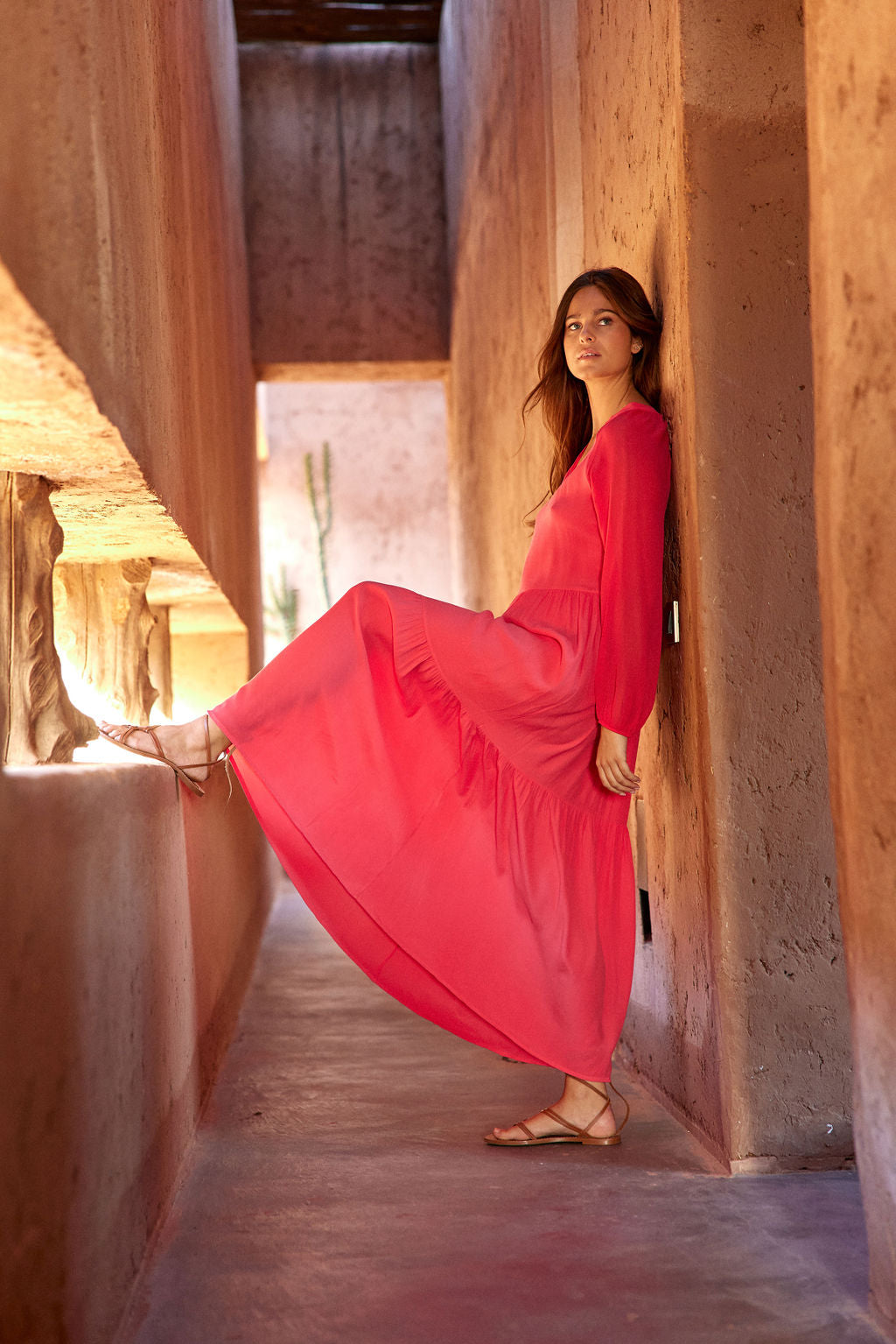 ROBE LONGUE VOLANTÉE CASSIE