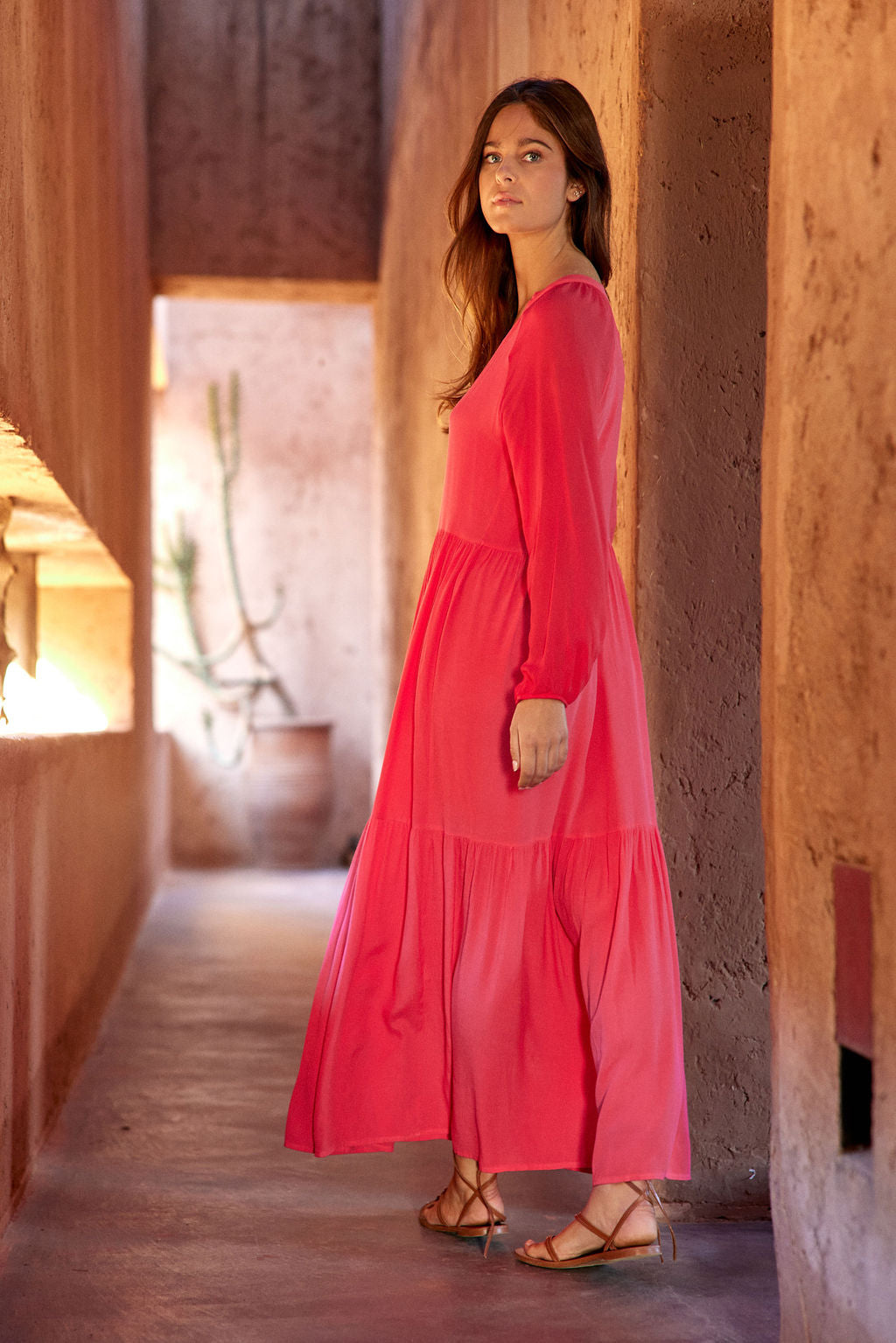 ROBE LONGUE VOLANTÉE CASSIE