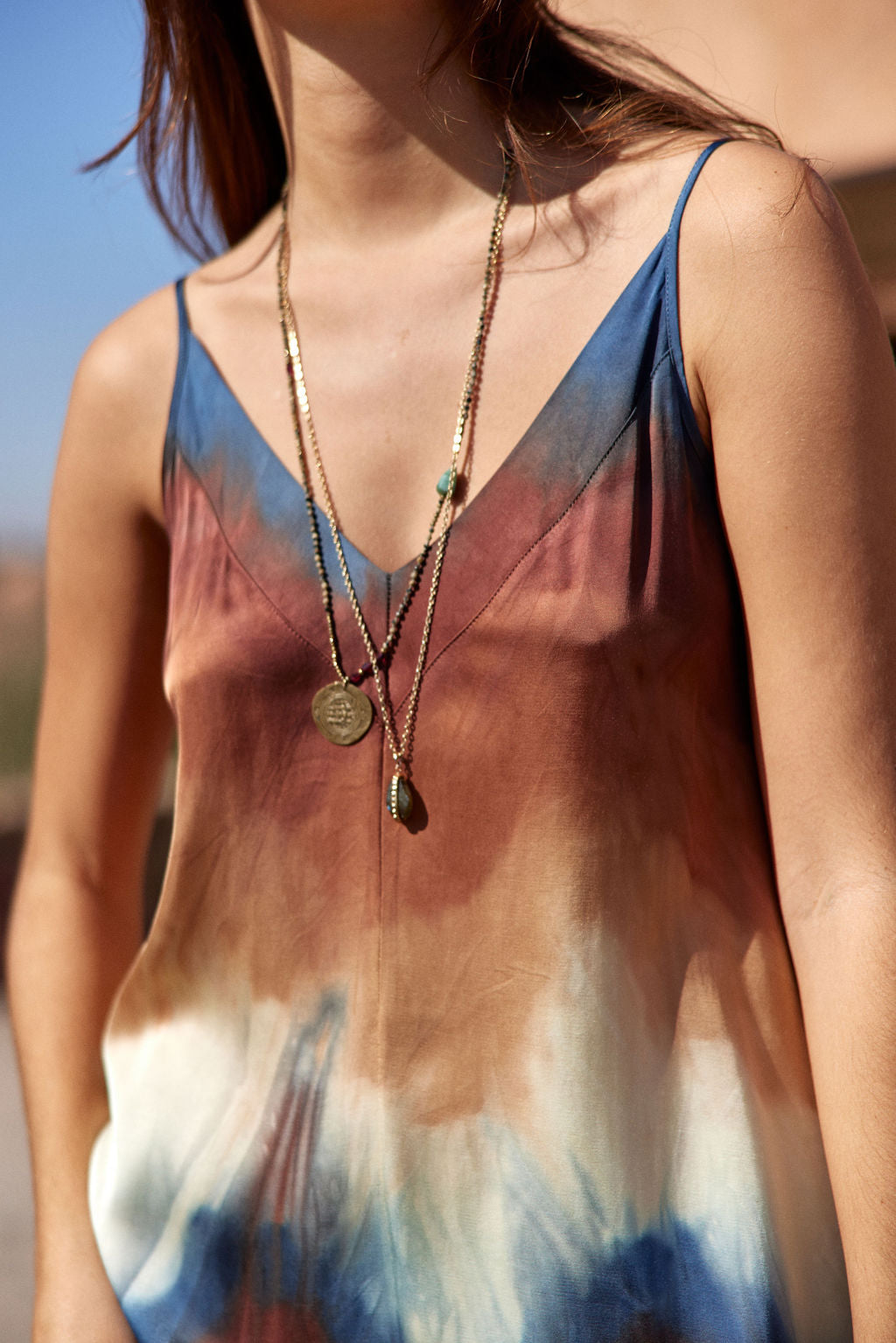 ELSA LONG DRESS WITH THIN ADJUSTABLE STRAPS