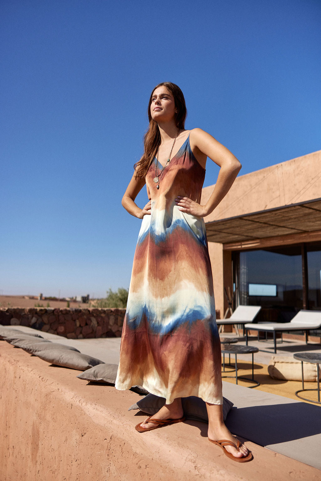 ELSA LONG DRESS WITH THIN ADJUSTABLE STRAPS