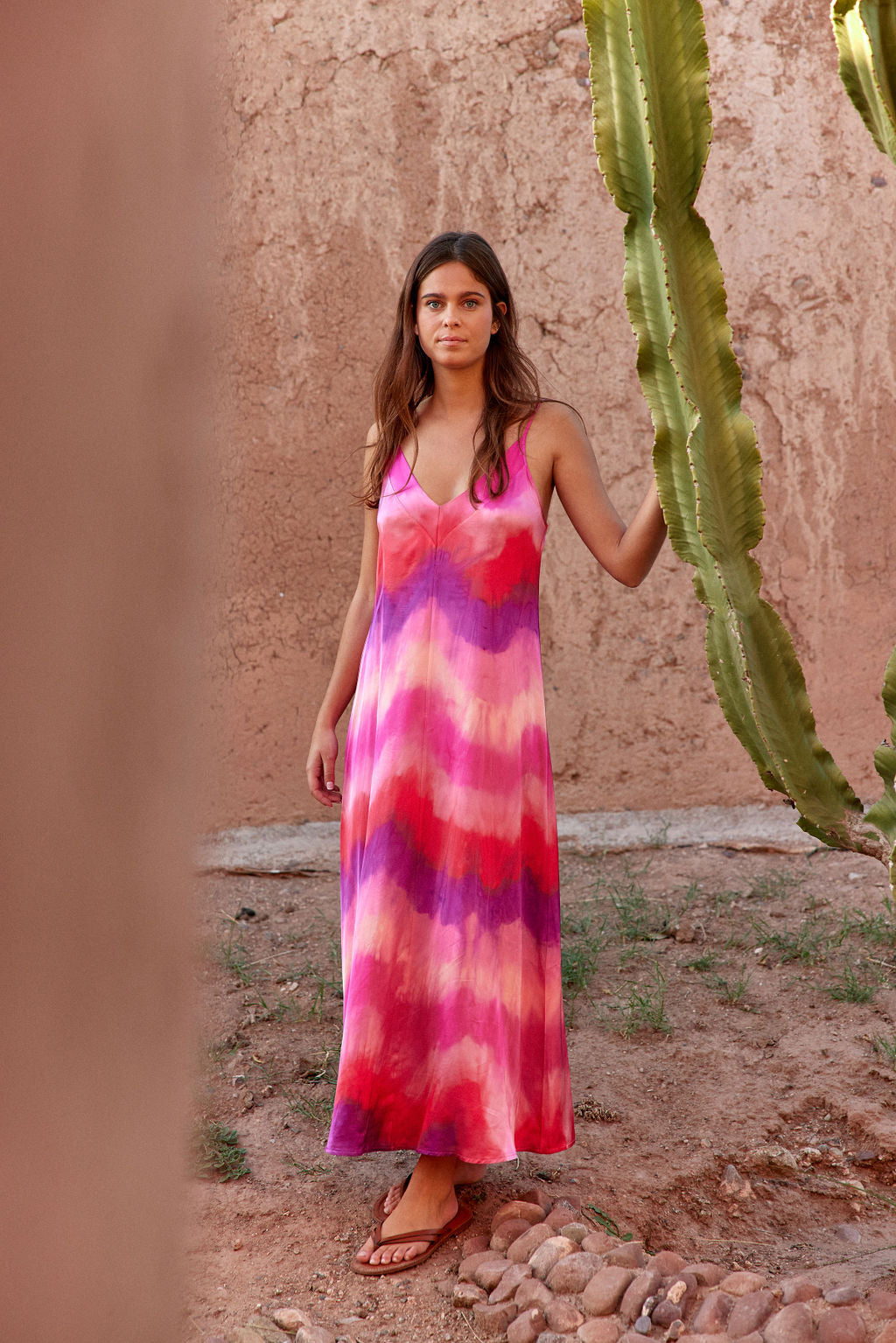 ELSA LONG DRESS WITH THIN ADJUSTABLE STRAPS