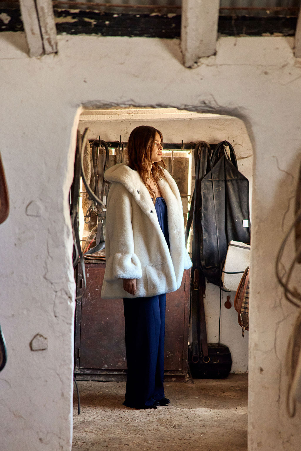 VESTE À CAPUCHE EN FAUSSE FOURRURE LINA