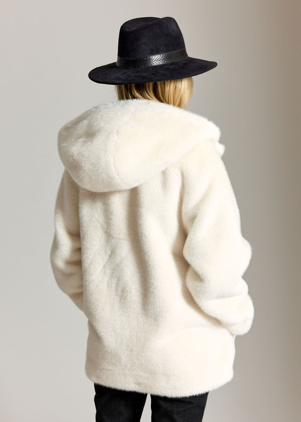 Veste zippée à capuche en fausse fourrure Miley