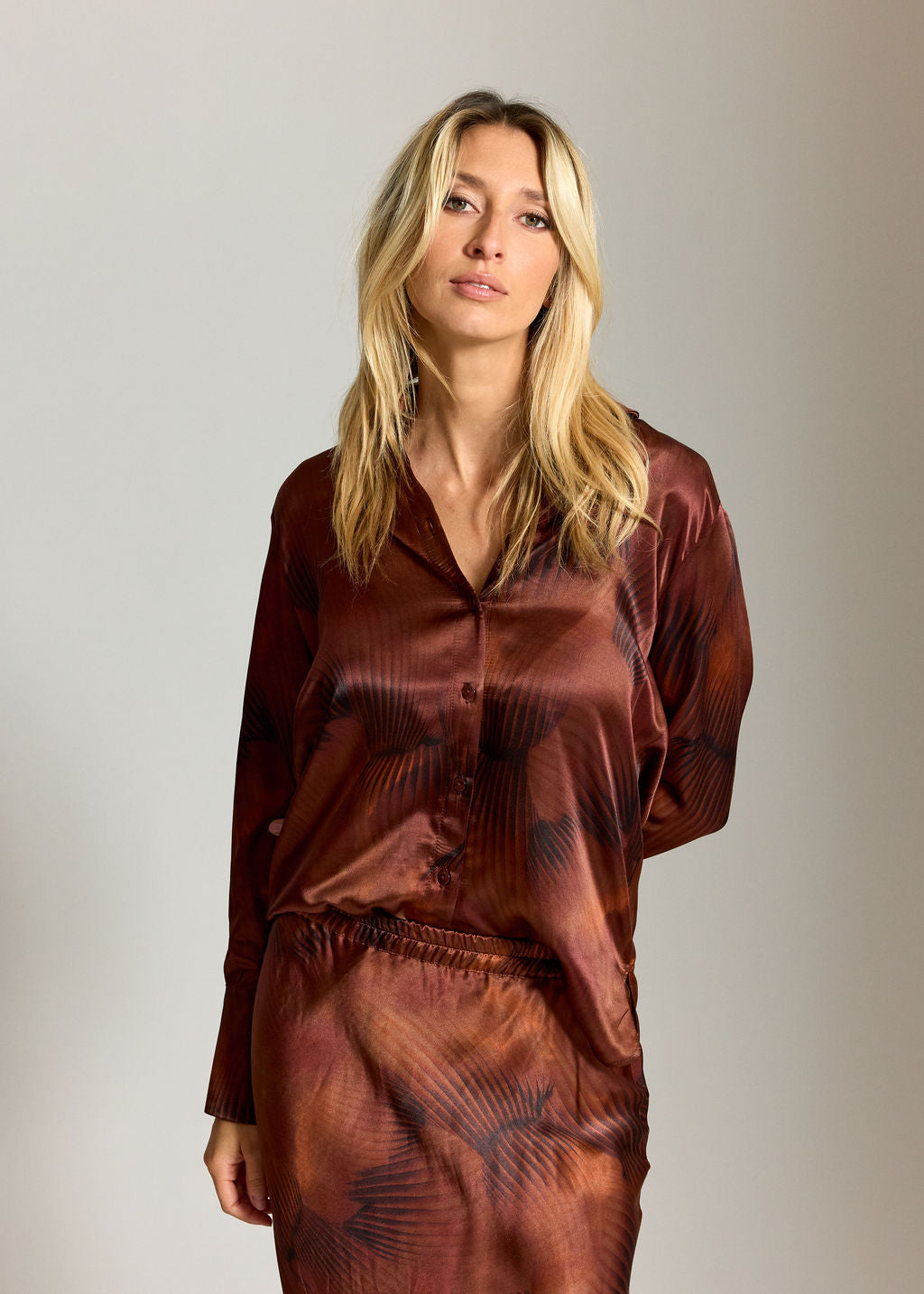 CHEMISE IMPRIMÉE À BASE DE SOIE ATIKA