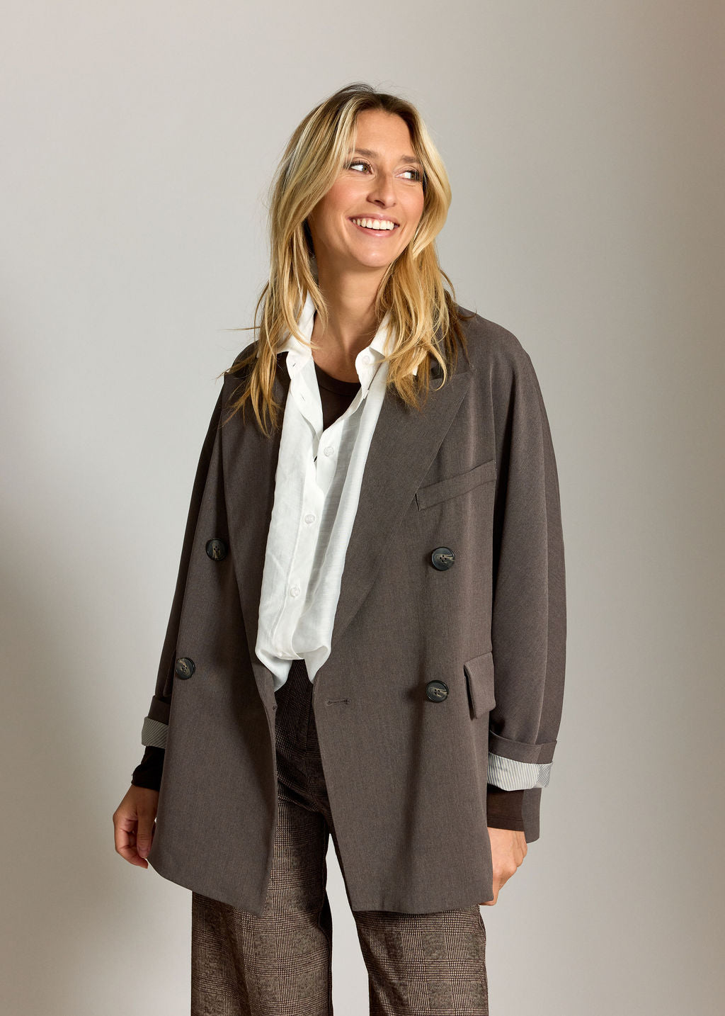 BLAZER OVERSIZE FALONE CAFE