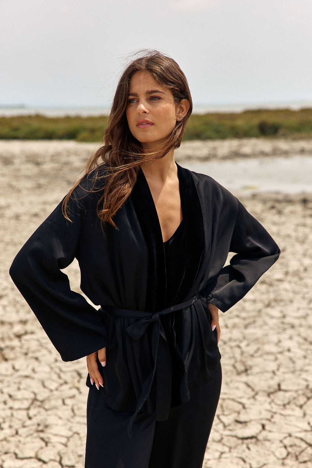 TOP EN VELOURS VISCOSE/SOIE BELLA