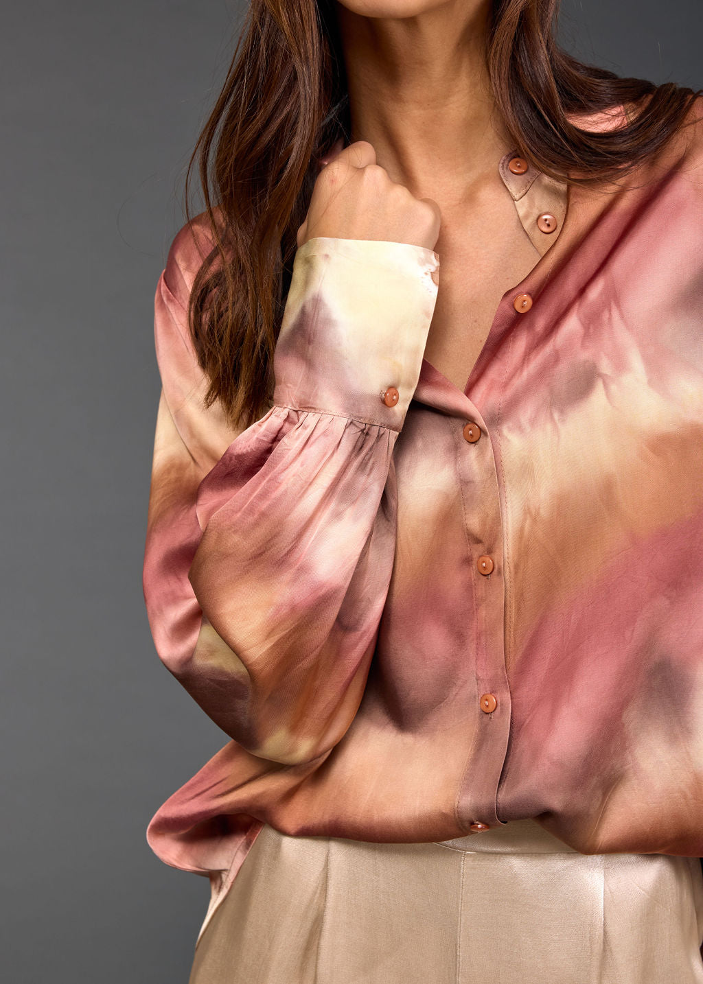 CHEMISE EN TIE AND DYE MARINO