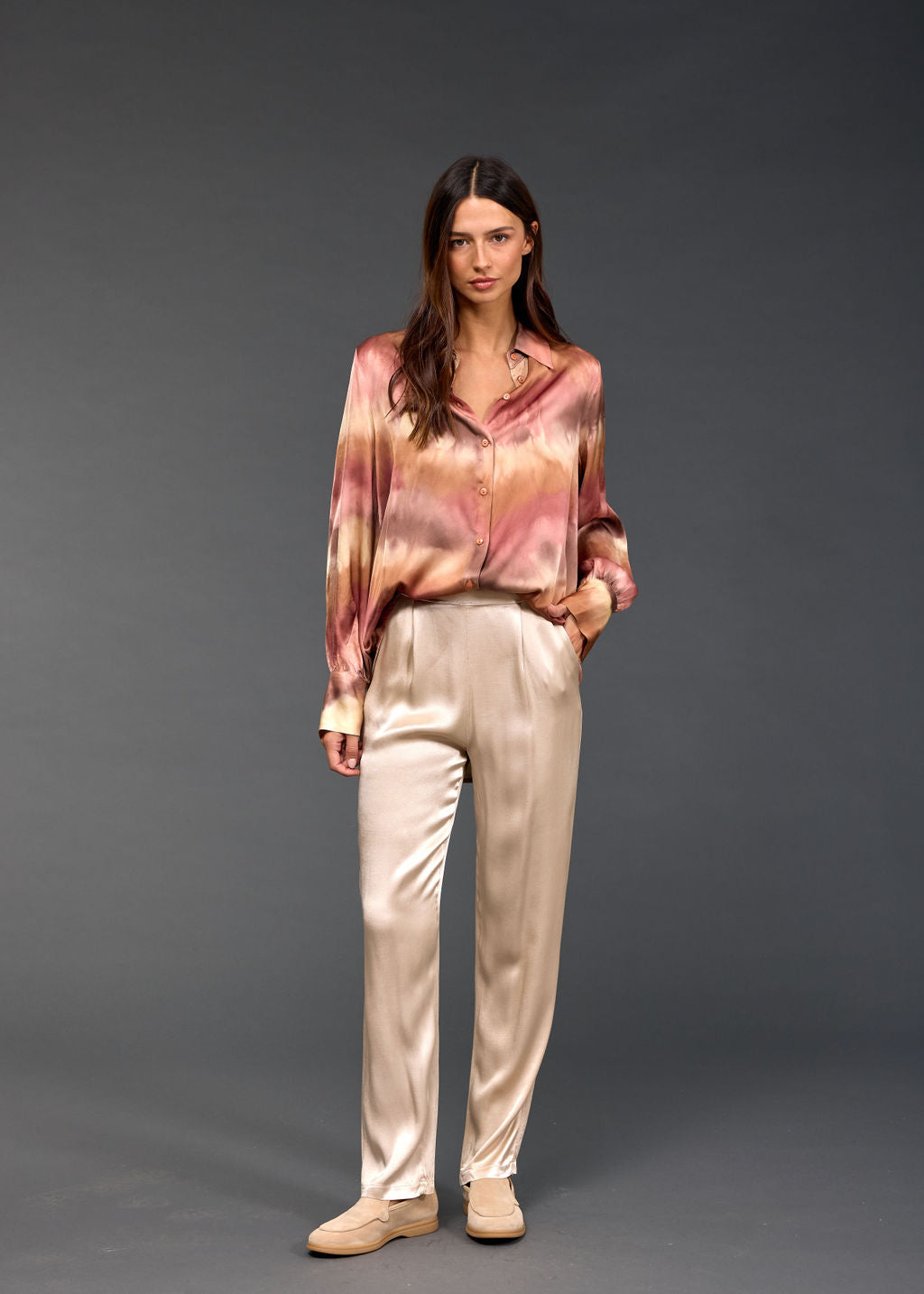 CHEMISE EN TIE AND DYE MARINO