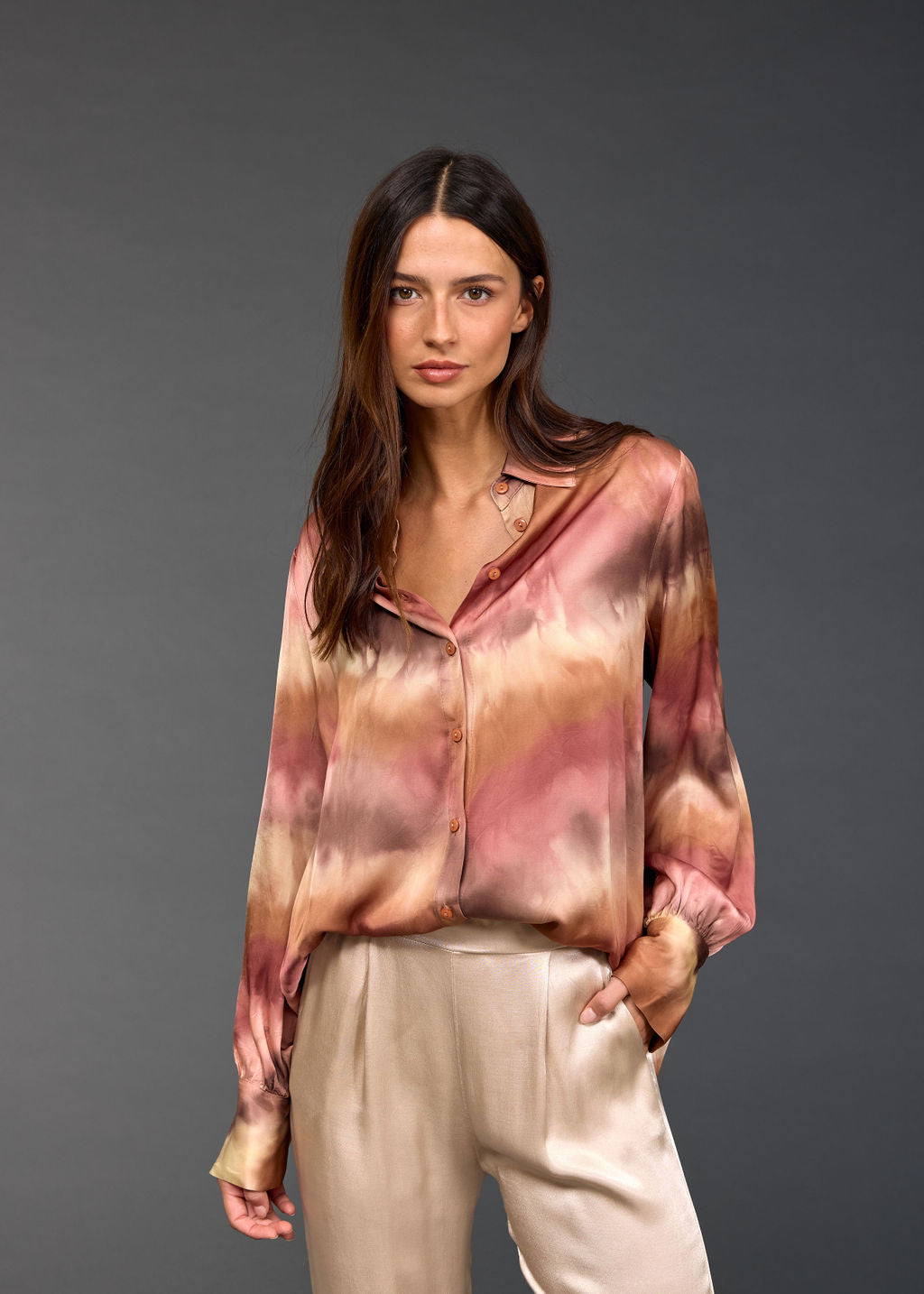 CHEMISE EN TIE AND DYE MARINO