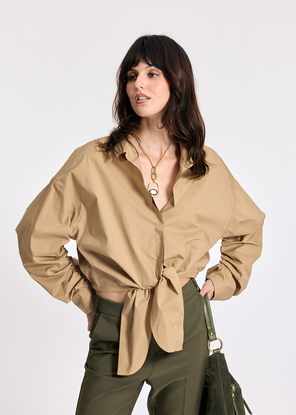 CHEMISE POPELINE ADELE CAMEL