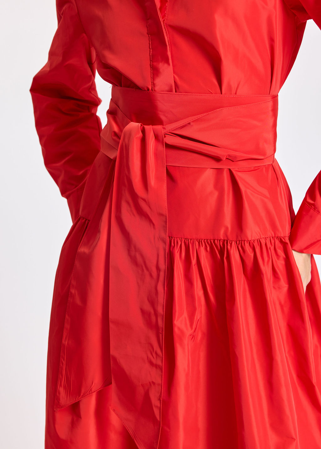 STELLA RED TAFFETA LONG DRESS