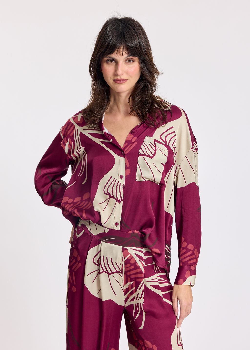 DINA RASPBERRY PRINTED SHIRT