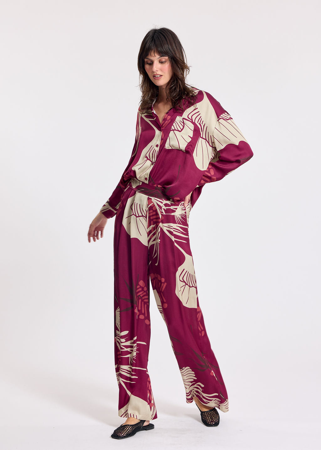 DINA RASPBERRY PRINTED SHIRT