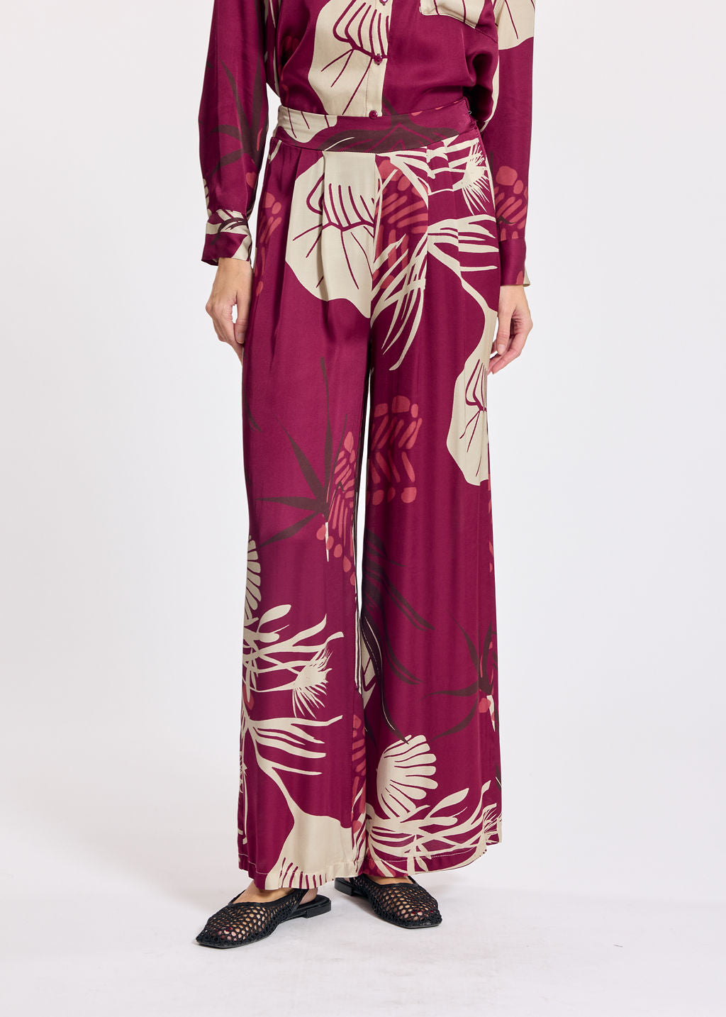 GALIA RASPBERRY PRINTED PANTS