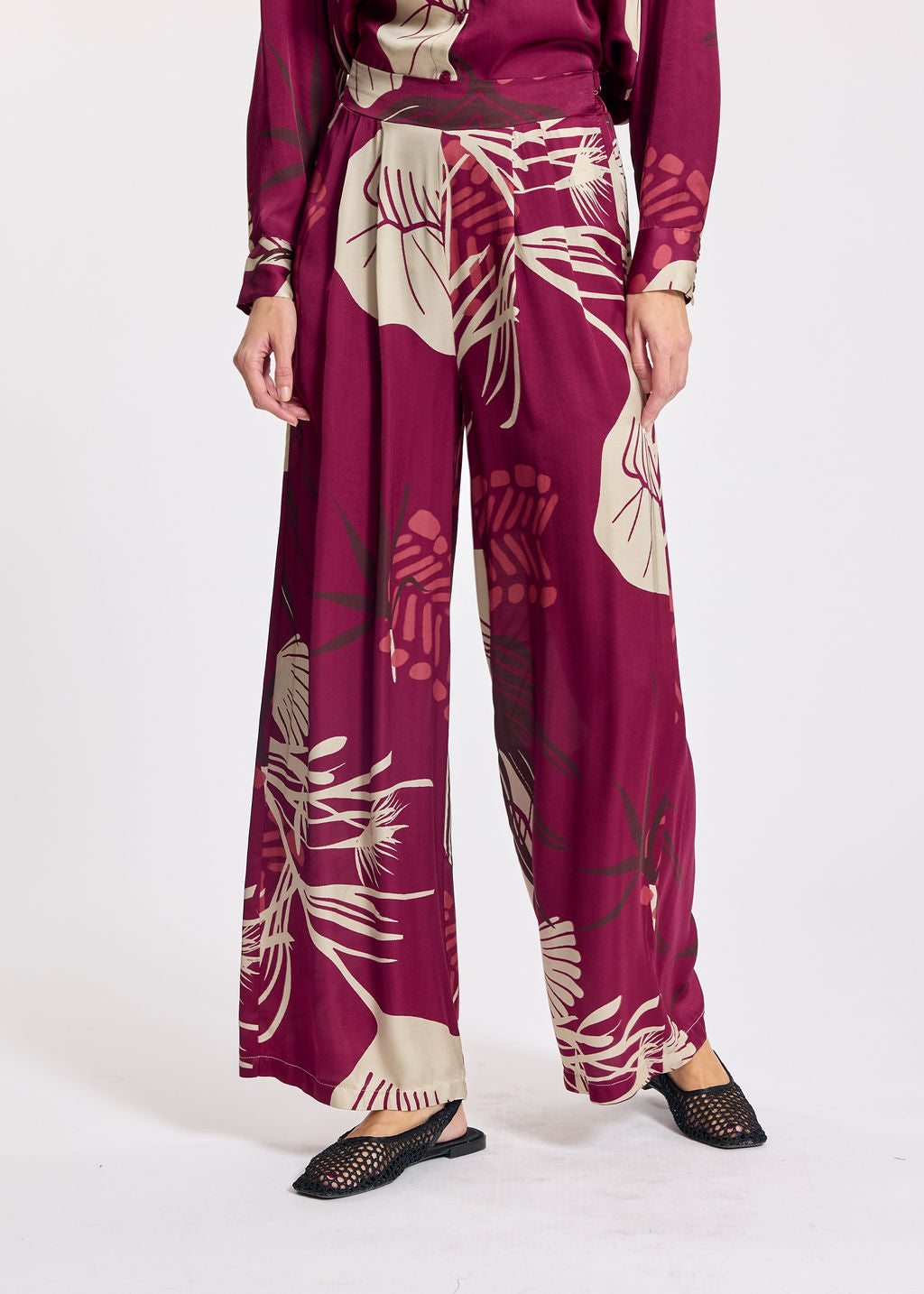 GALIA RASPBERRY PRINTED PANTS