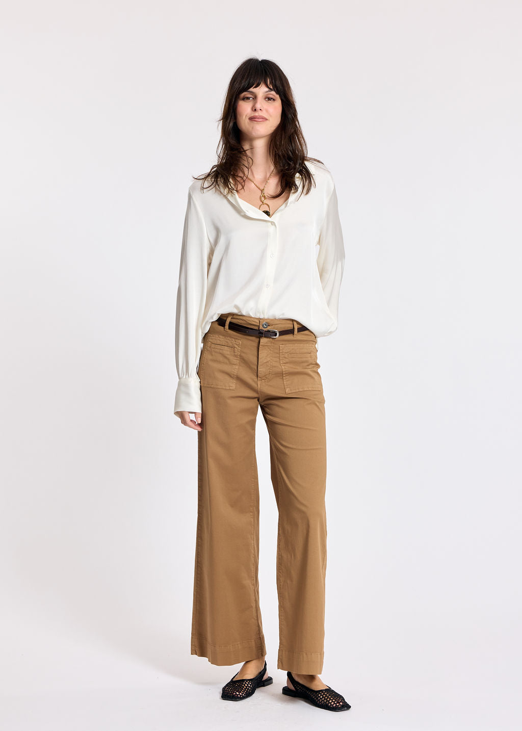 ARISA CREAM VISCOSE SHIRT