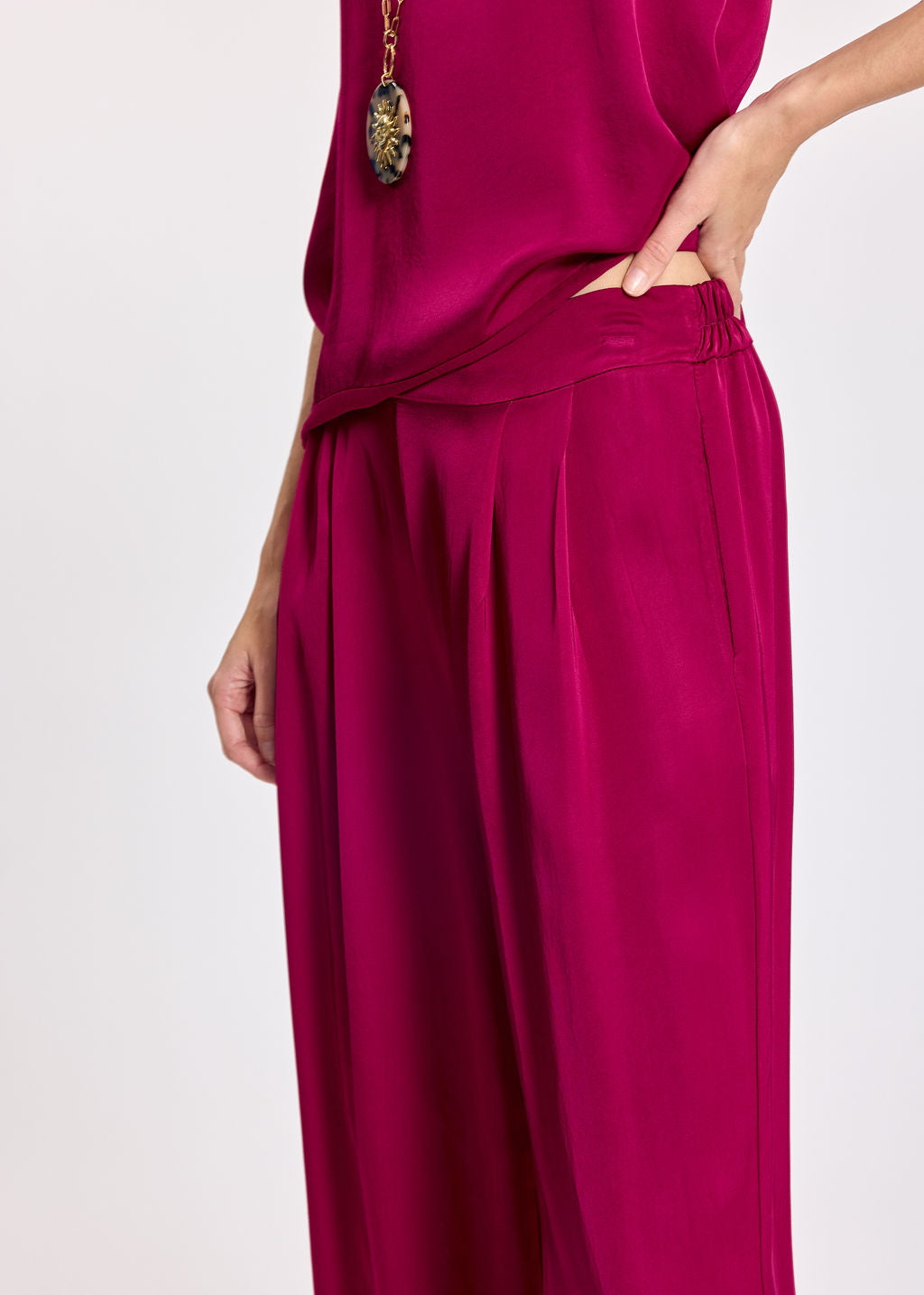 CINZIA RASPBERRY LOOSE PANTS