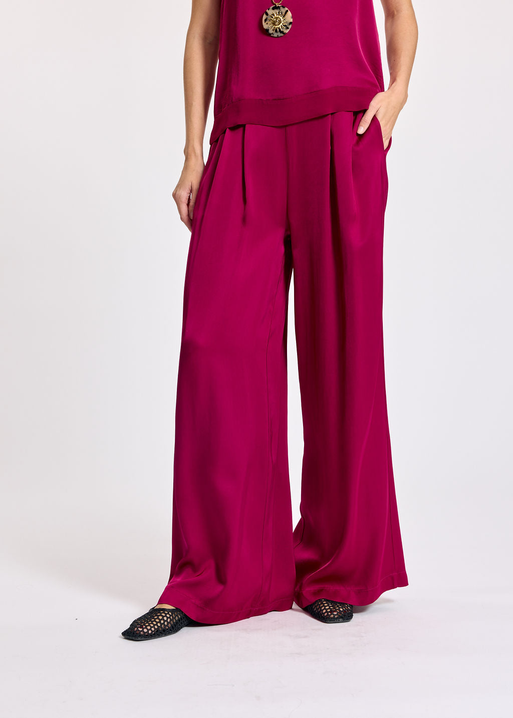 CINZIA RASPBERRY LOOSE PANTS