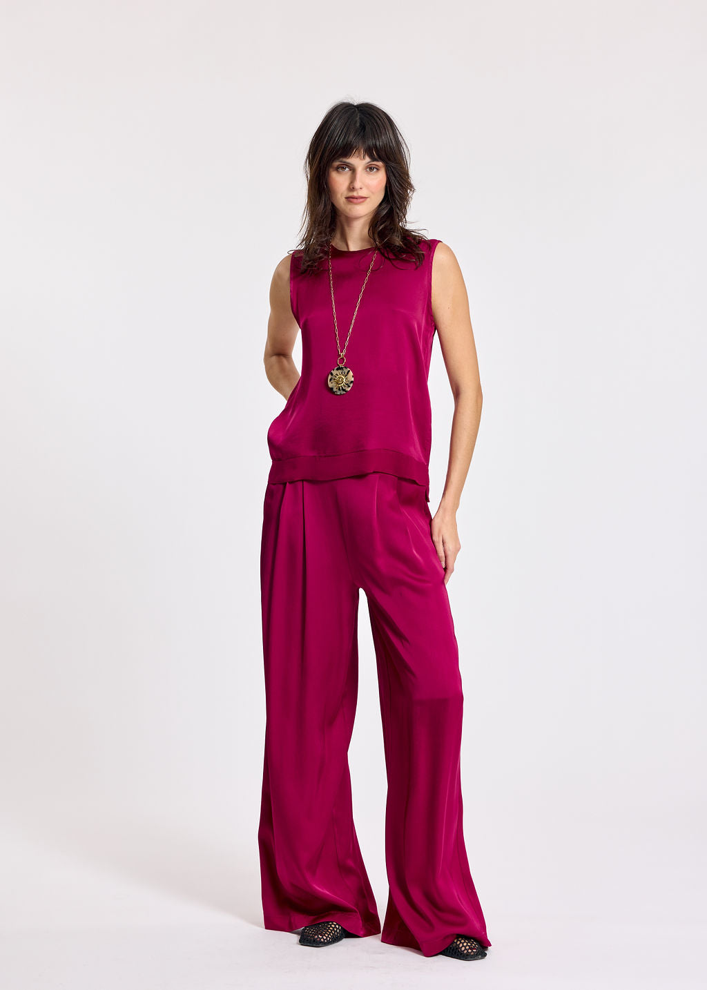 CINZIA RASPBERRY LOOSE PANTS