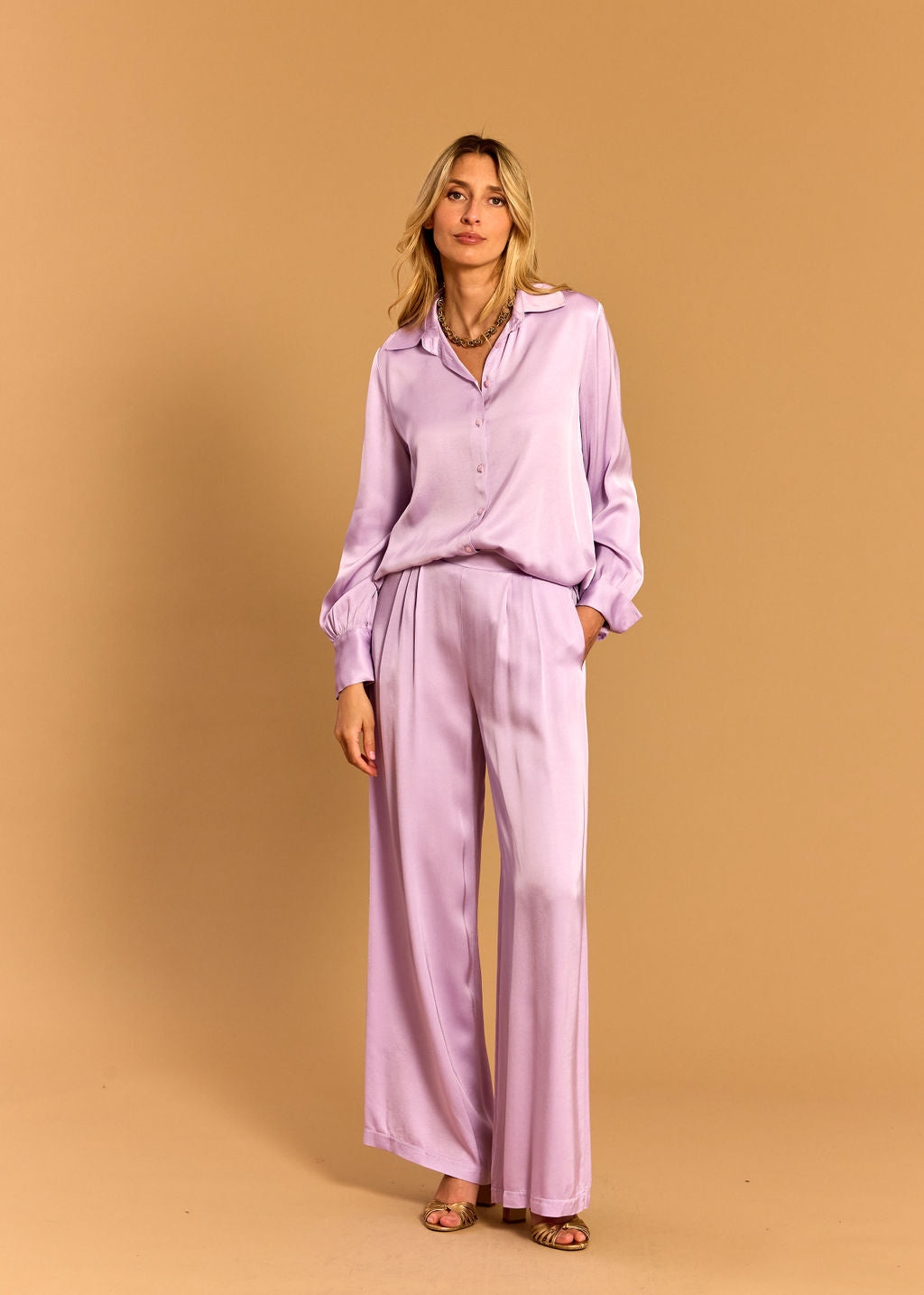 CINZIA LAVENDER LOOSE PANTS