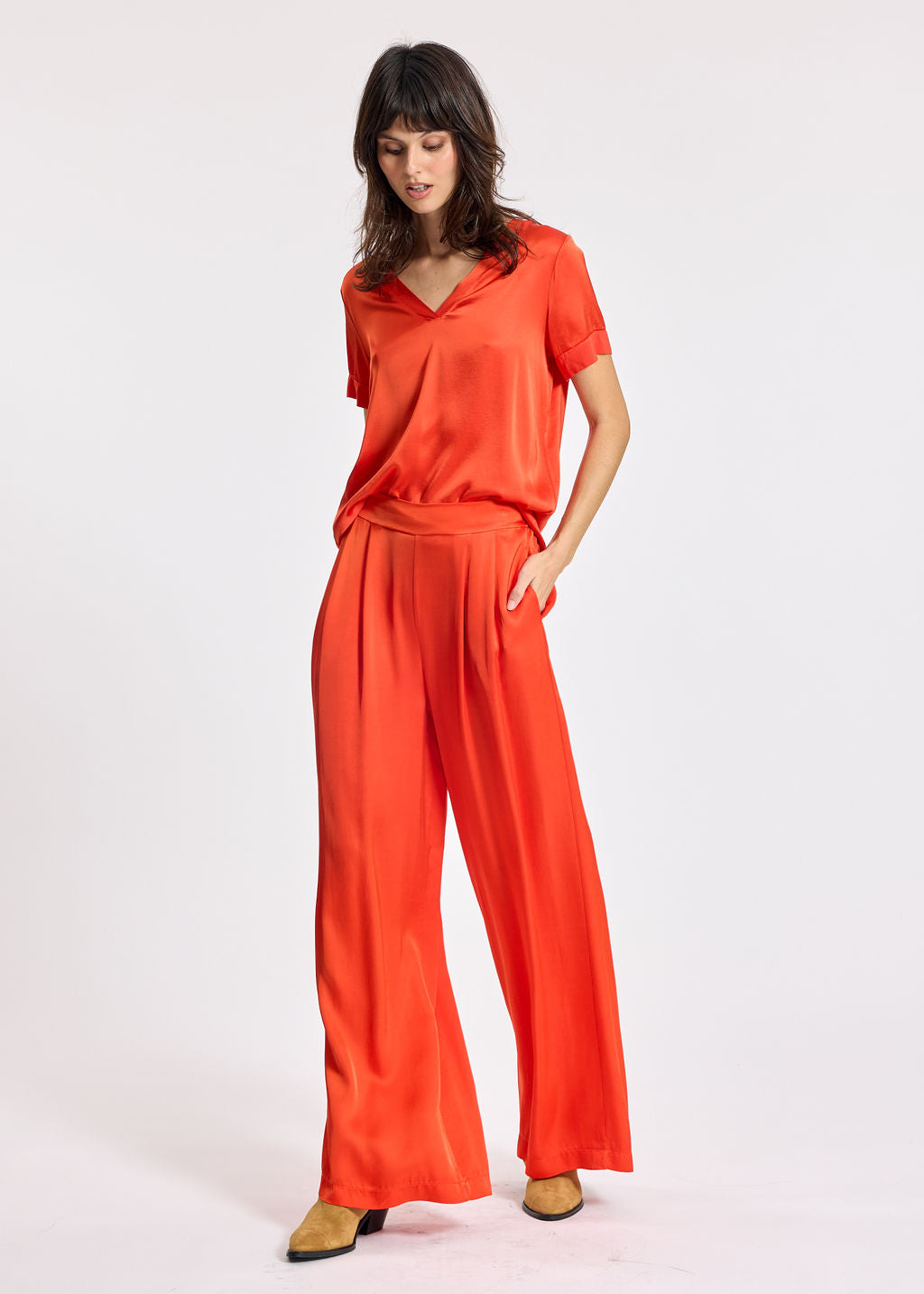 CINZIA ORANGE LOOSE PANTS
