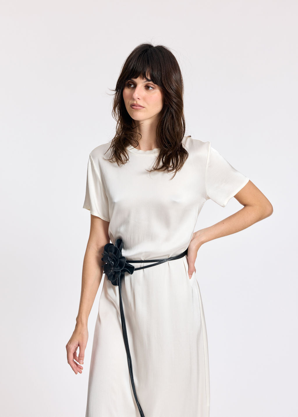 ELLA CREAM LONG T-SHIRT DRESS