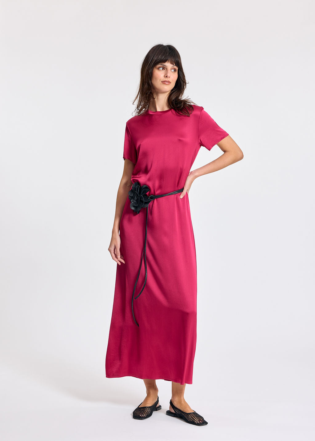 ELLA RASPBERRY LONG T-SHIRT DRESS