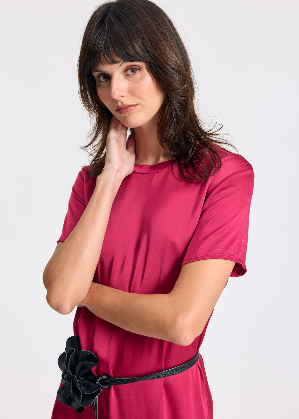 ELLA RASPBERRY LONG T-SHIRT DRESS