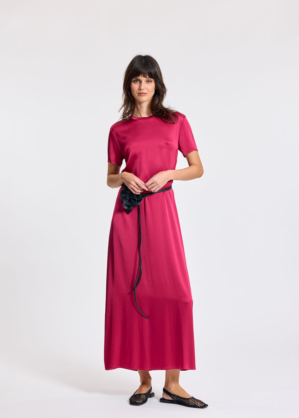 ELLA RASPBERRY LONG T-SHIRT DRESS