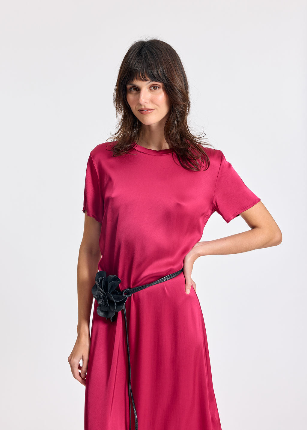 ELLA RASPBERRY LONG T-SHIRT DRESS