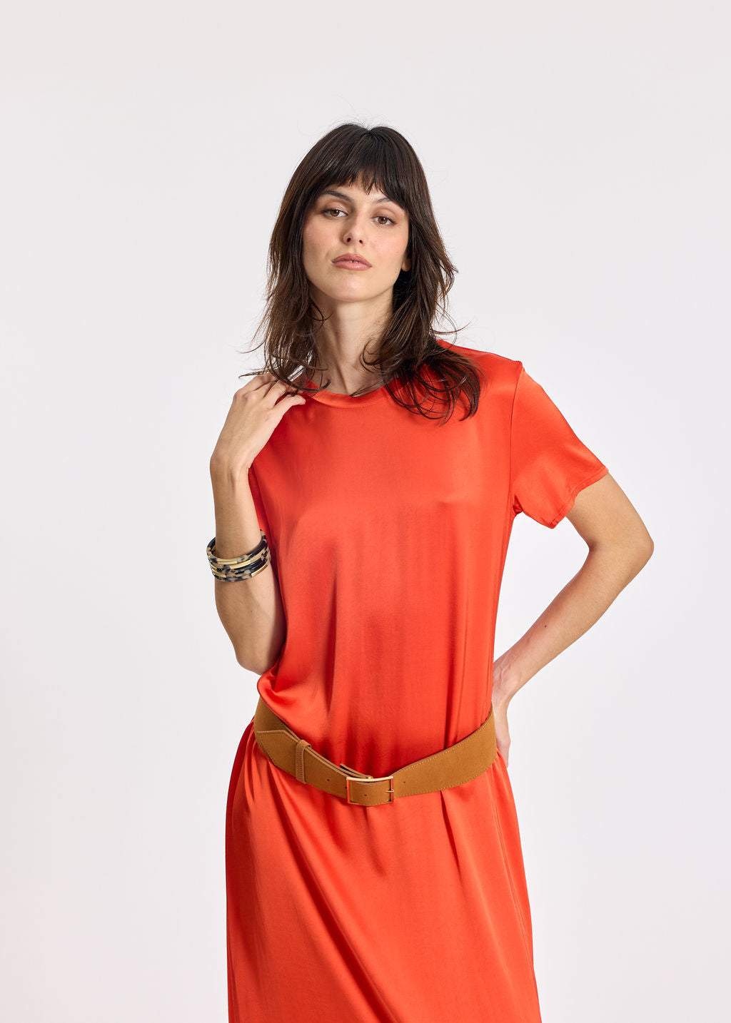 ELLA ORANGE LONG T-SHIRT DRESS