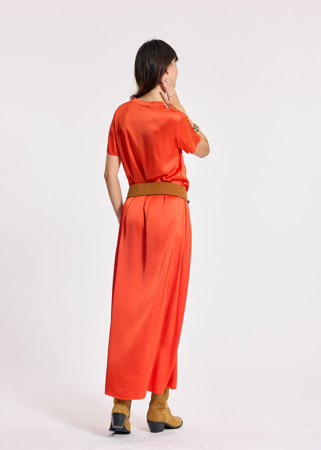 ELLA ORANGE LONG T-SHIRT DRESS