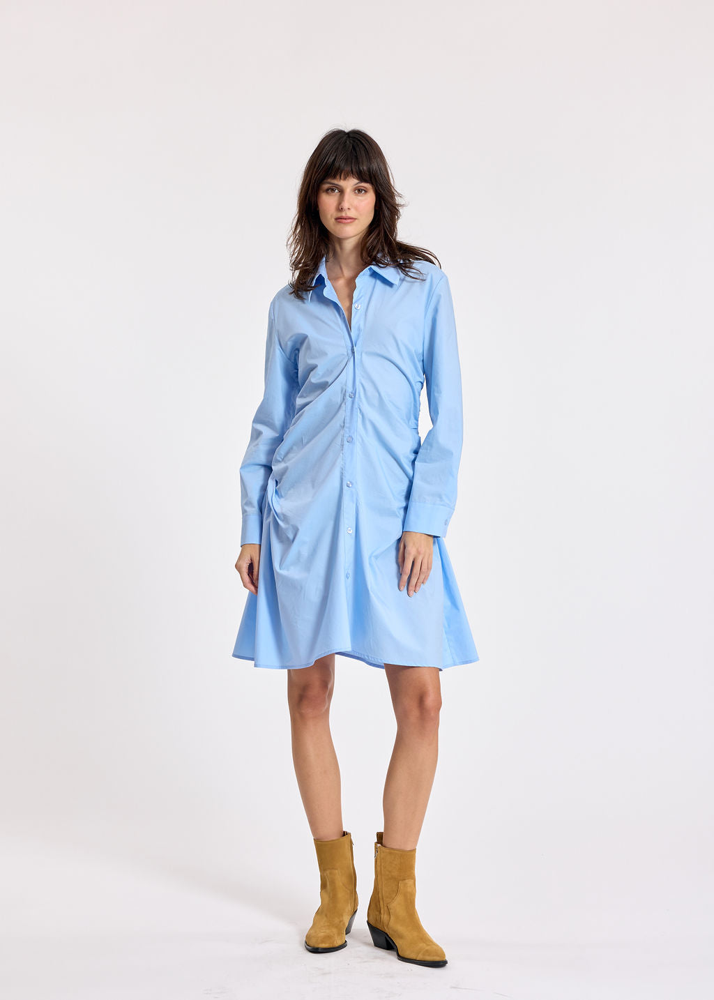 JESSIE SHORT POPLIN DRESS SKY