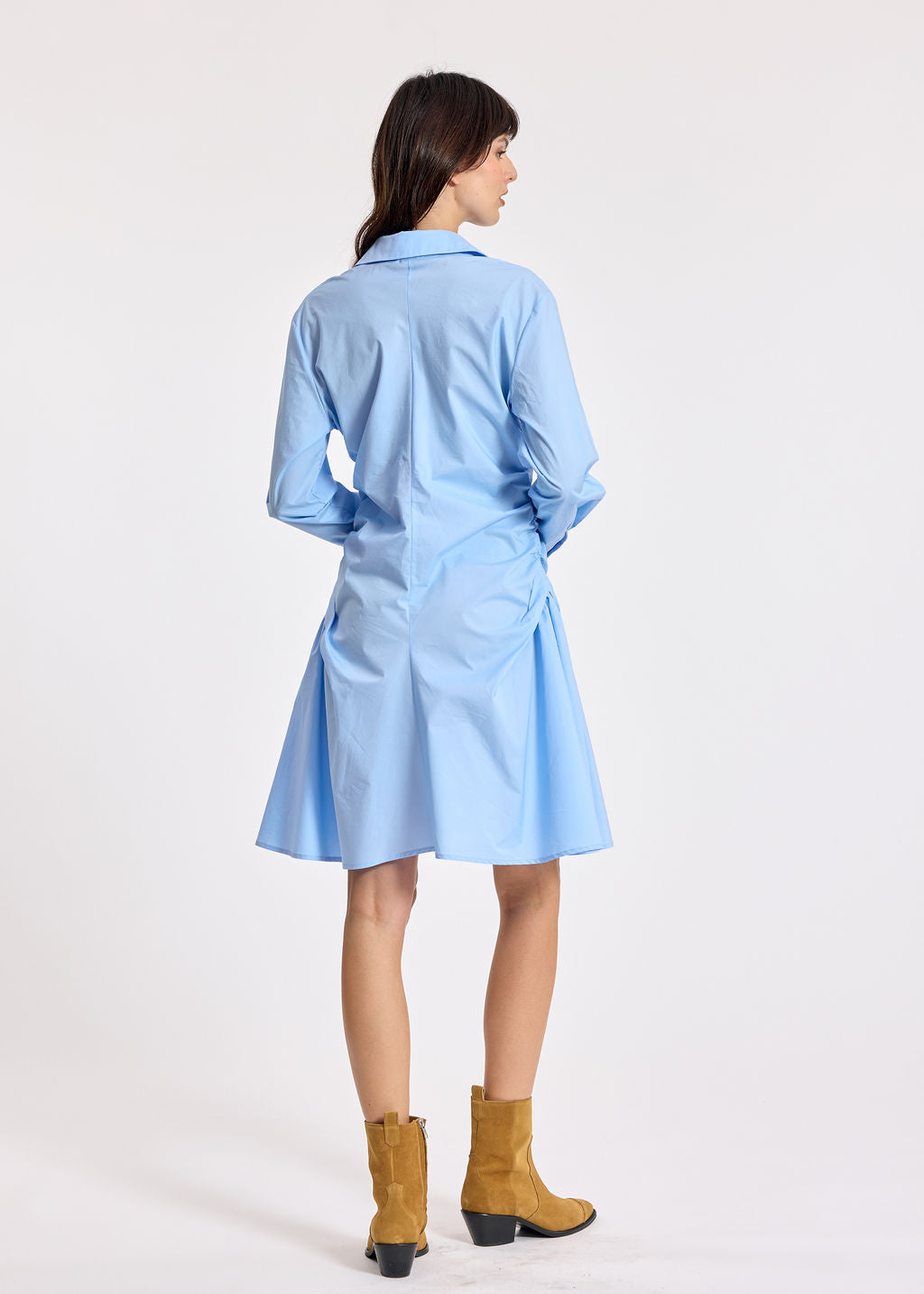 JESSIE SHORT POPLIN DRESS SKY