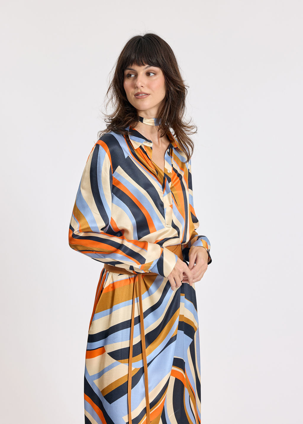 KIMI BLUE LONG BLOUSE DRESS