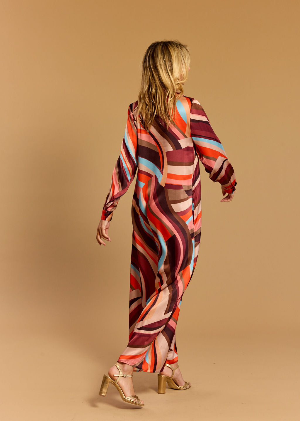 KIMI CORAL LONG BLOUSE DRESS