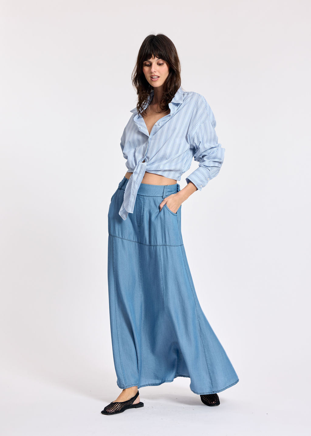 NILDA DENIM LYOCELL SKIRT