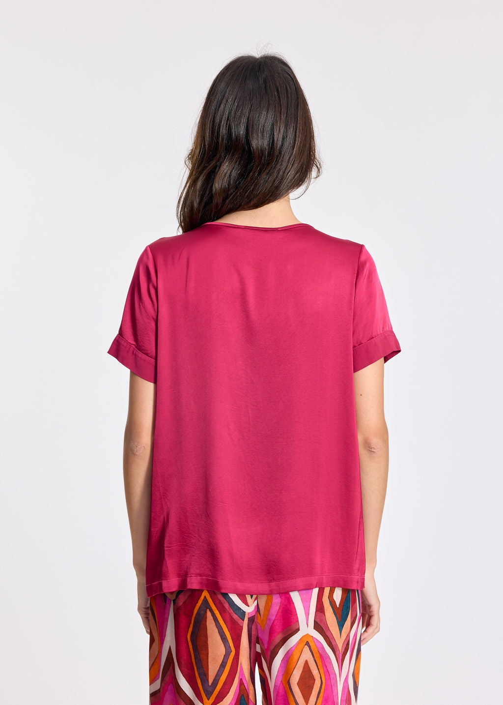 TEE-SHIRT EN VISCOSE SARO FRAMBOISE
